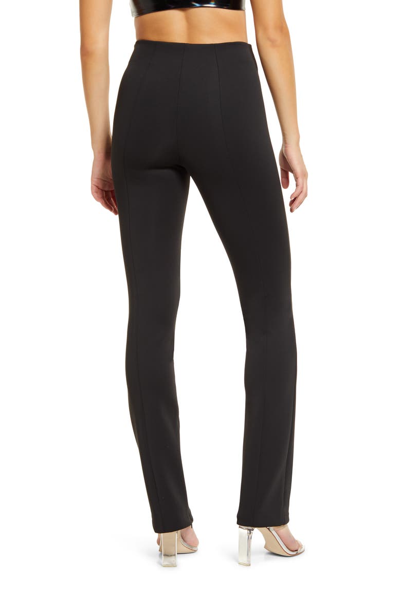 Zip Hem Scuba Knit Pants, Alternate, color, BLACK001