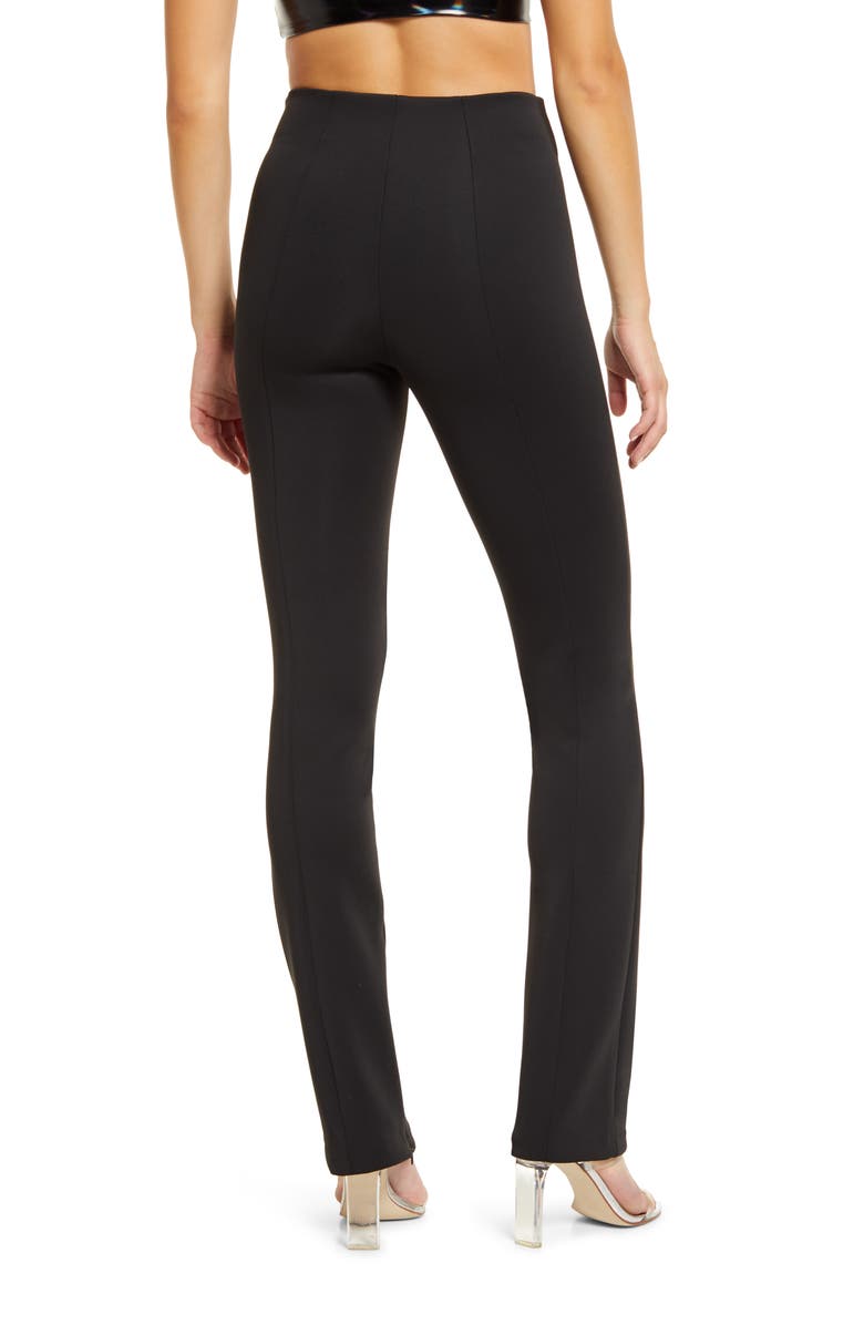 Good American Zip Hem Scuba Knit Pants, Alternate, color, Black001