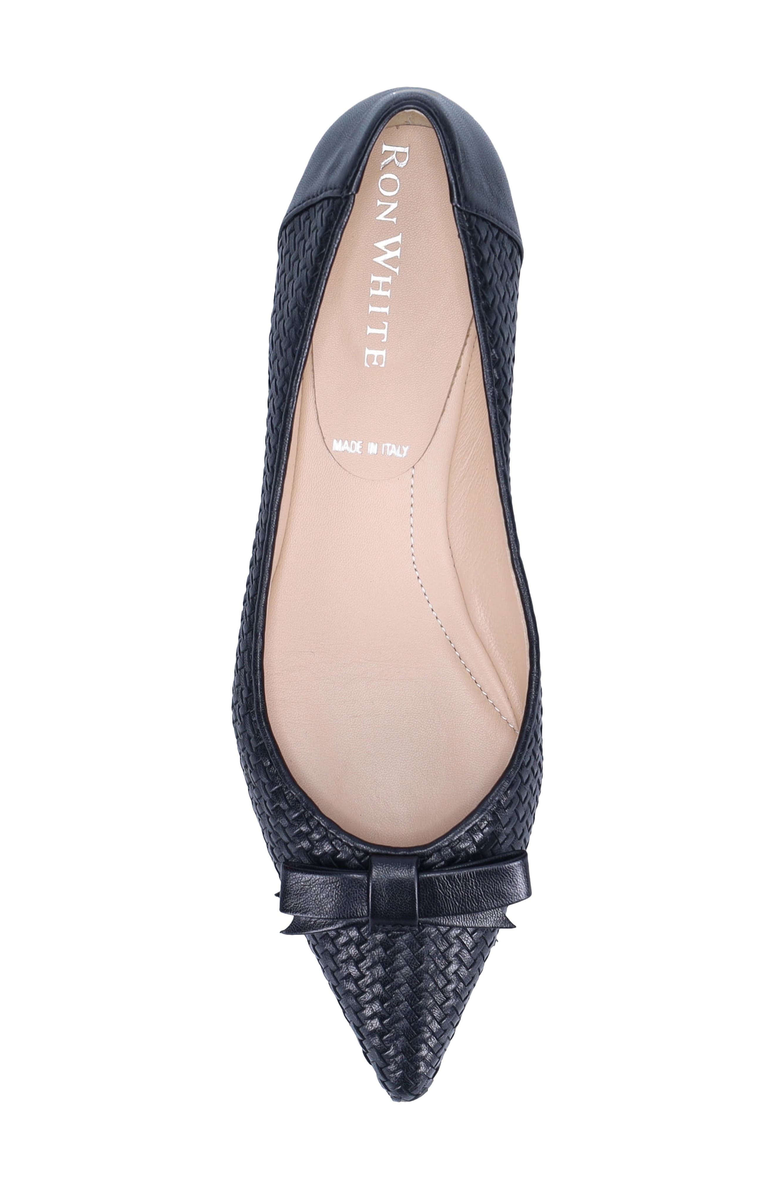 Ron White Jada Pointed Toe Flat, Alternate, color, Onyx