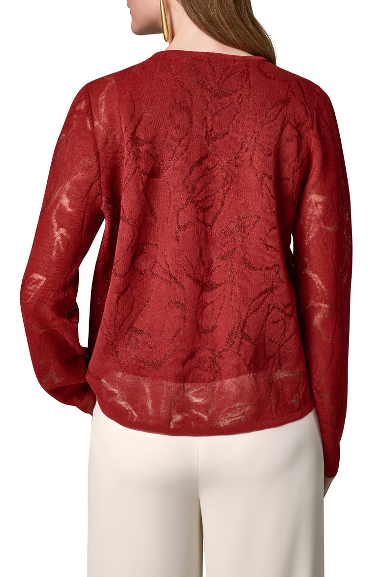 Textured Floral Cardigan, Alternate, color, SUNBAKED