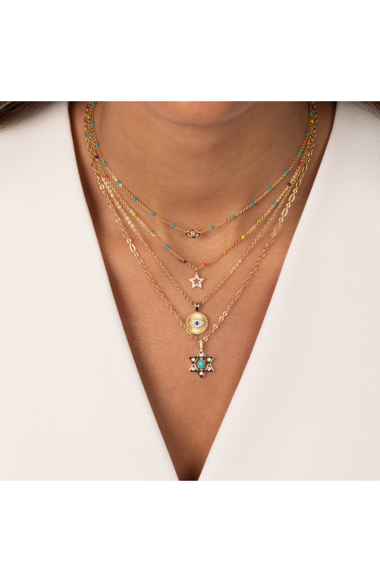 BY ADINA EDEN Evil Eye Turquoise Beaded Necklace, Alternate, color, Turquoise