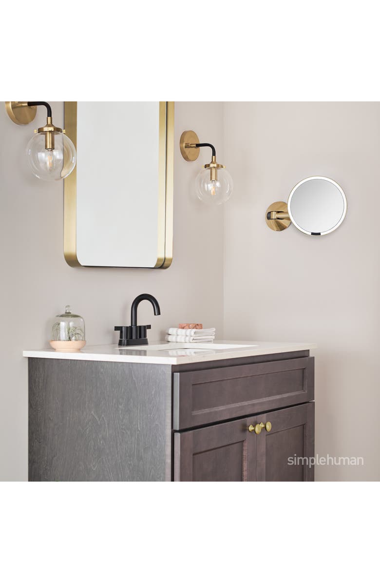 simplehuman Hard Wired Wall Mount Sensor Mirror, Alternate, color,