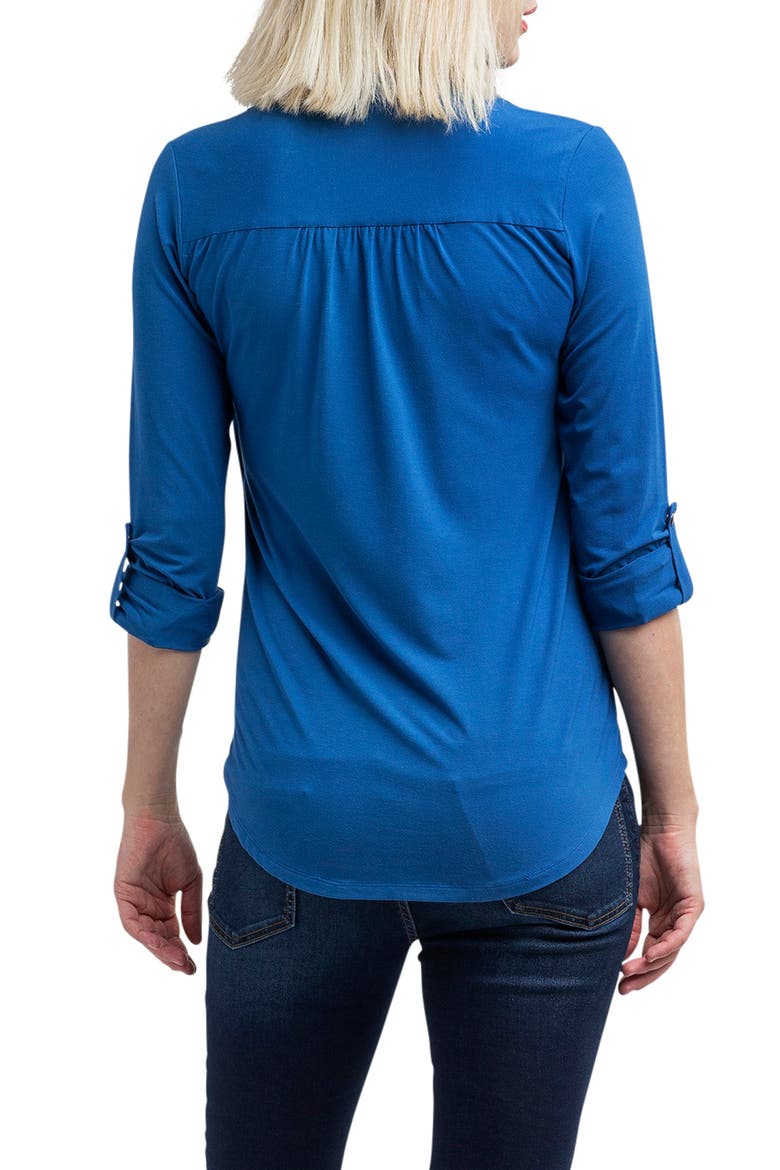 Amelie Snap Front Maternity/Nursing Top, Alternate, color, DUSK BLUE