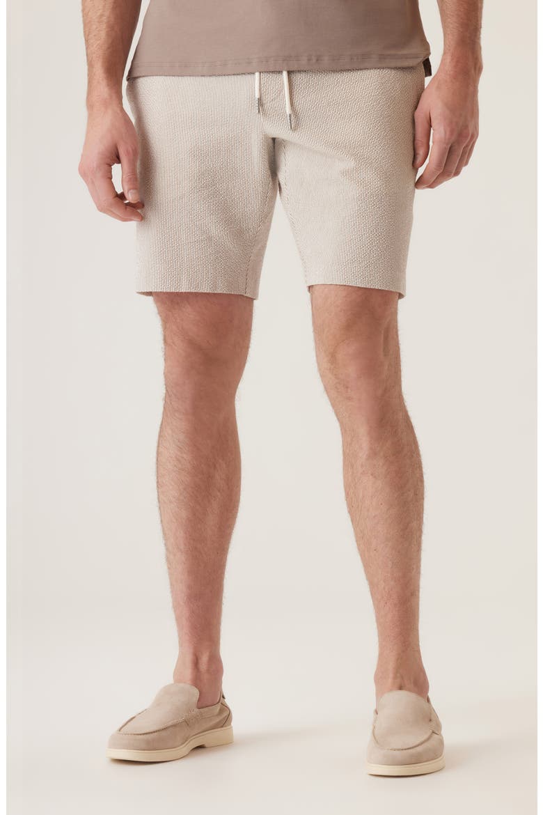 Infinity 360 Supernatural Seersucker Bermuda Shorts, Main, color, KHAKI/ WHITE