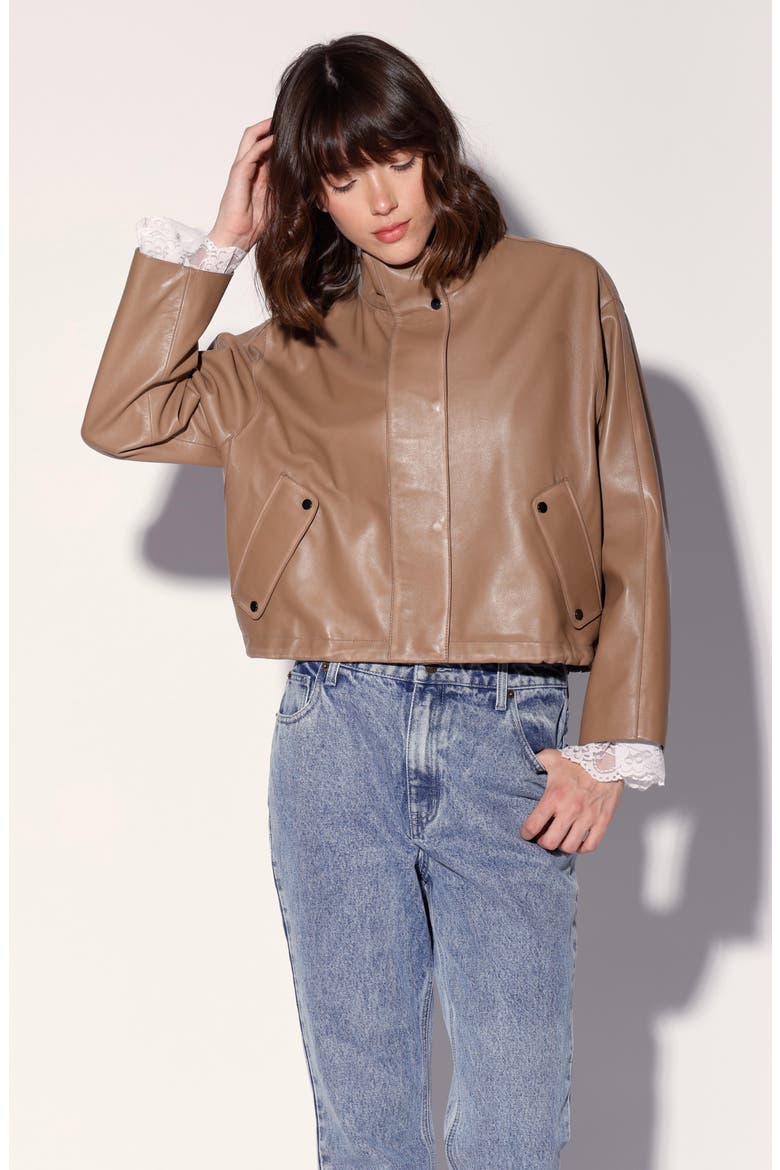 Roman Leather Jacket, Alternate, color, MOUSSE