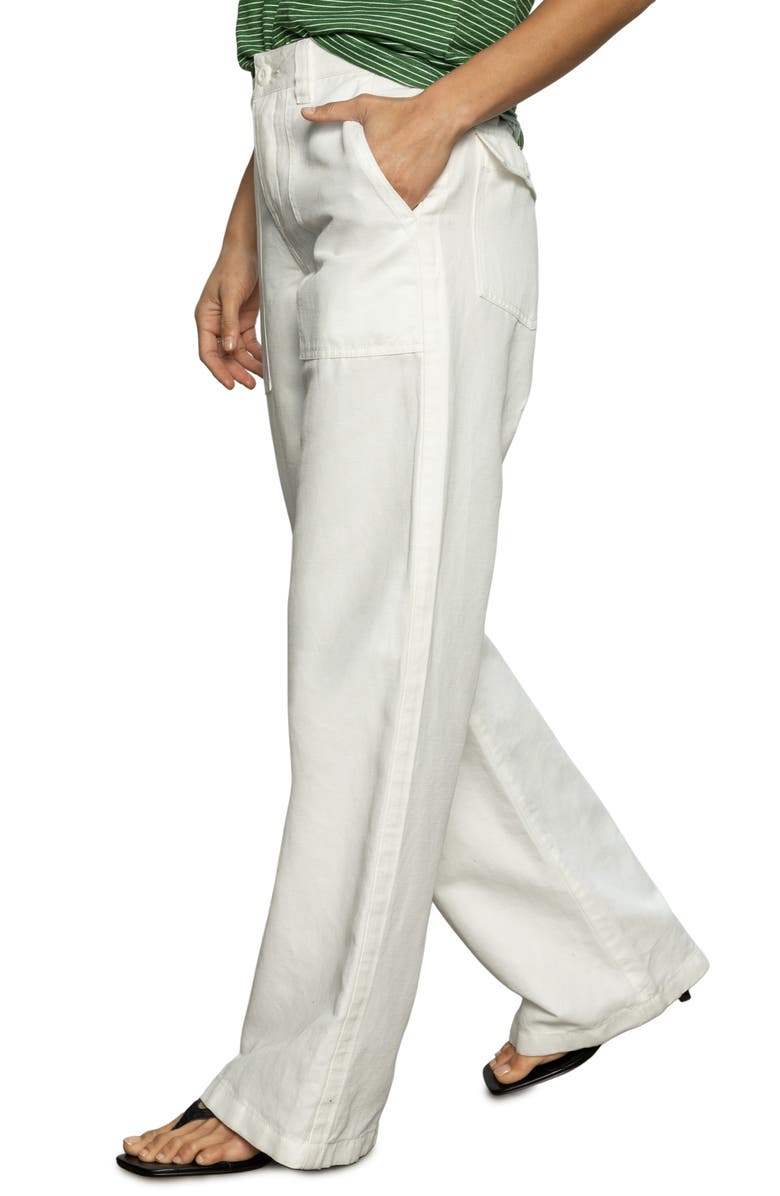 Sanctuary Wide Leg Linen Blend Pants, Alternate, color, 