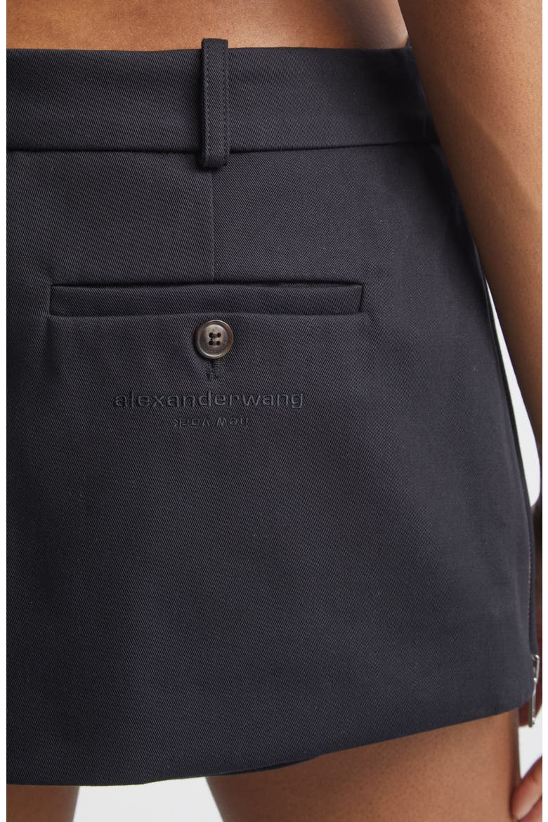 Mid Rise Cotton Miniskort, Alternate, color, BLACK
