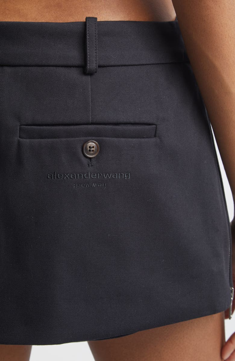 Alexander Wang Mid Rise Cotton Miniskort, Alternate, color, Black