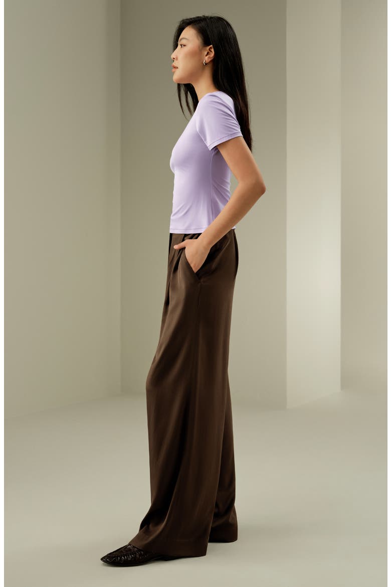 Women's Silk Jersey Slim Fitted Tee, Alternate, color, Lilac