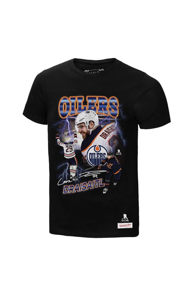 Mitchell & Ness Men's Mitchell & Ness Leon Draisaitl Black Edmonton Oilers 2.0 Player Graphic T-Shirt, Alternate, color, Black