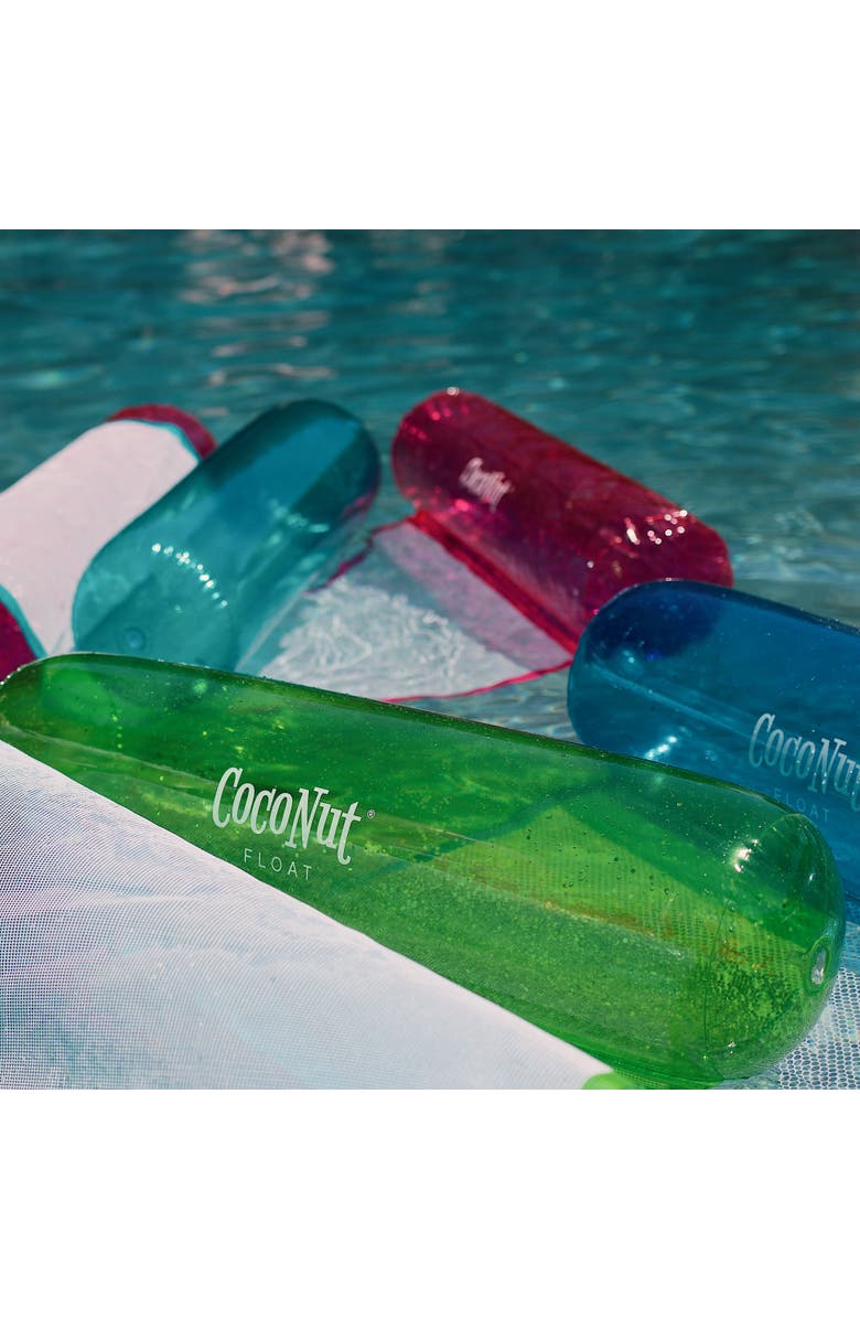 Coconut Float Green Glitter Hammock Pool Lounger 49" X 30" Inflatable Drifter, Alternate, color, Green