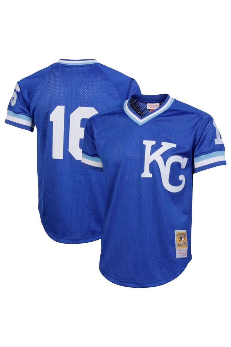 Men's Mitchell & Ness Bo Jackson Royal Kansas City Royals Cooperstown Collection Big & Tall Mesh Batting Practice Jersey, Main, color, Royal