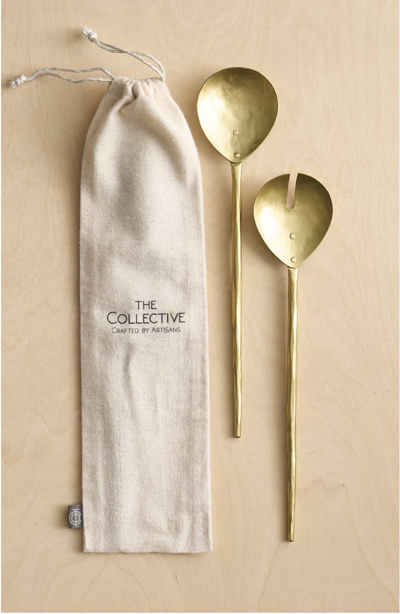The Collective Forge Brass Salad Servers - Set of 2, Main, color, Brass