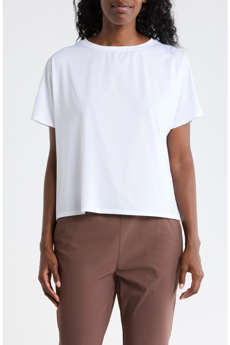 Dolman Sleeve Crop Active T-Shirt, Main, color, WHITE