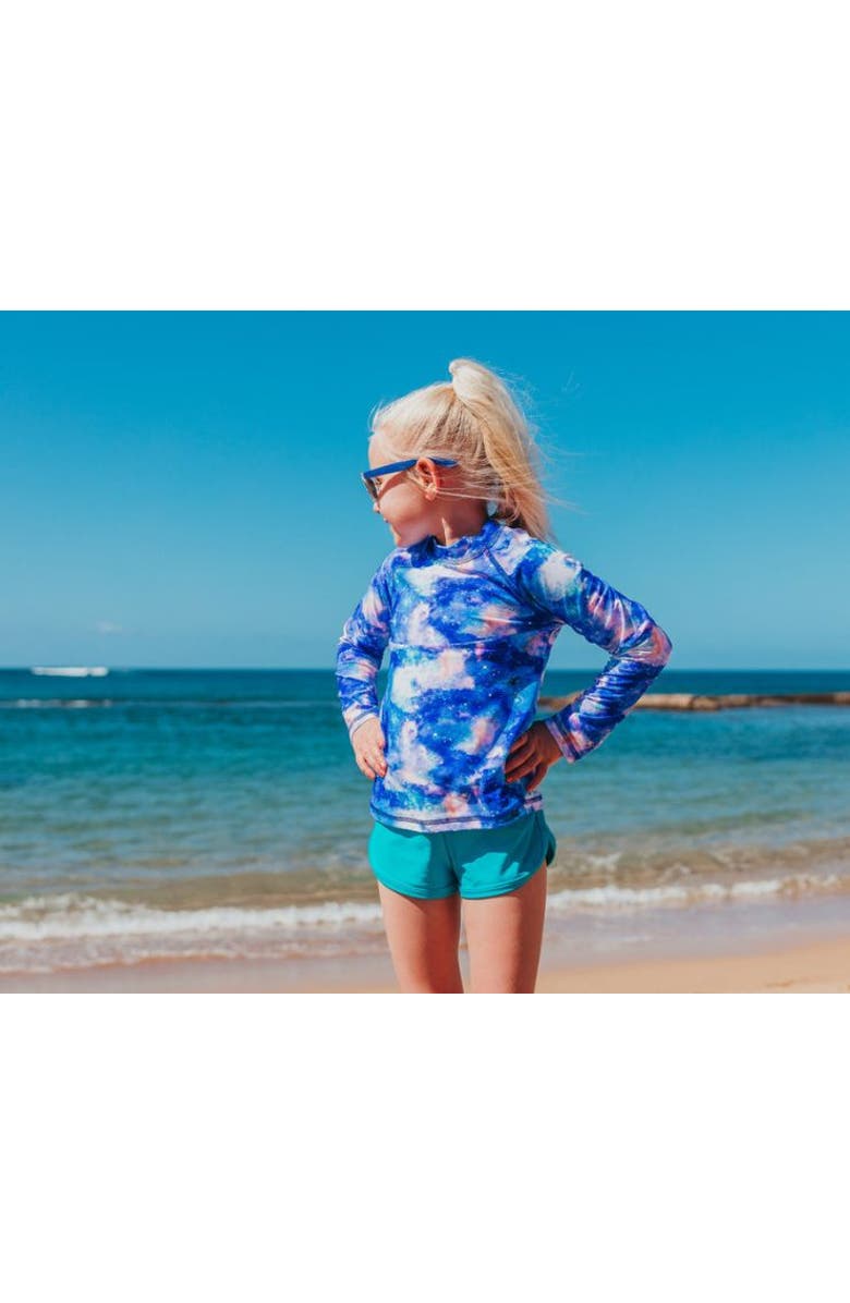 CITY THREADS Girls UPF 50+ Printed Long Sleeve Rashguard Tee, Alternate, color, Leopard Monochrome