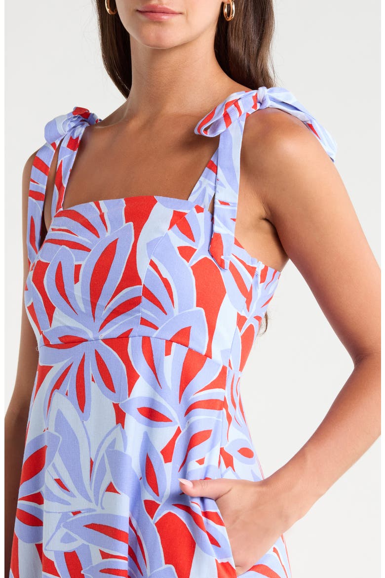 Hendy Shoulder Tie Maxi Sundress, Alternate, color, RED-BLUE