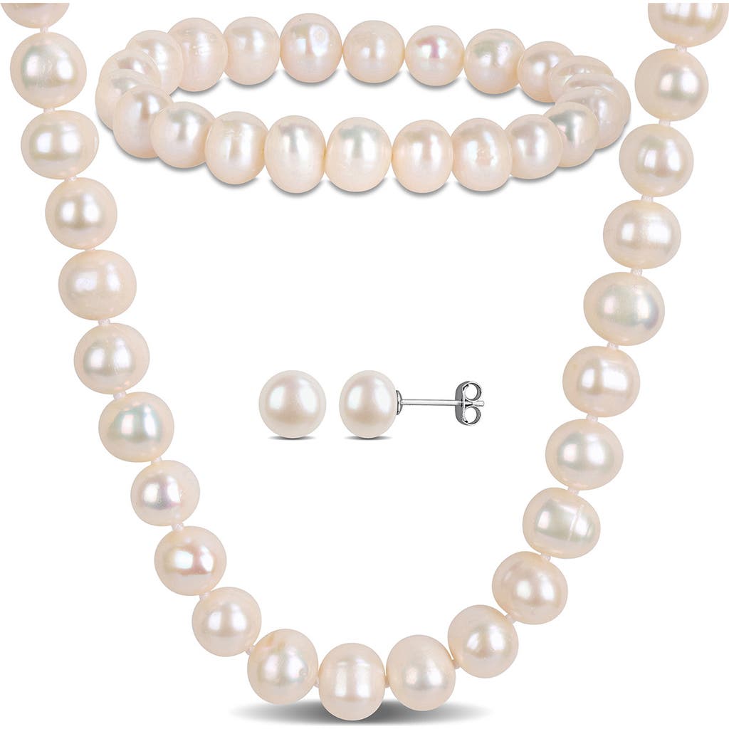 Delmar Cultured Freshwater Pearl Necklace, Earrings & Bracelet Set