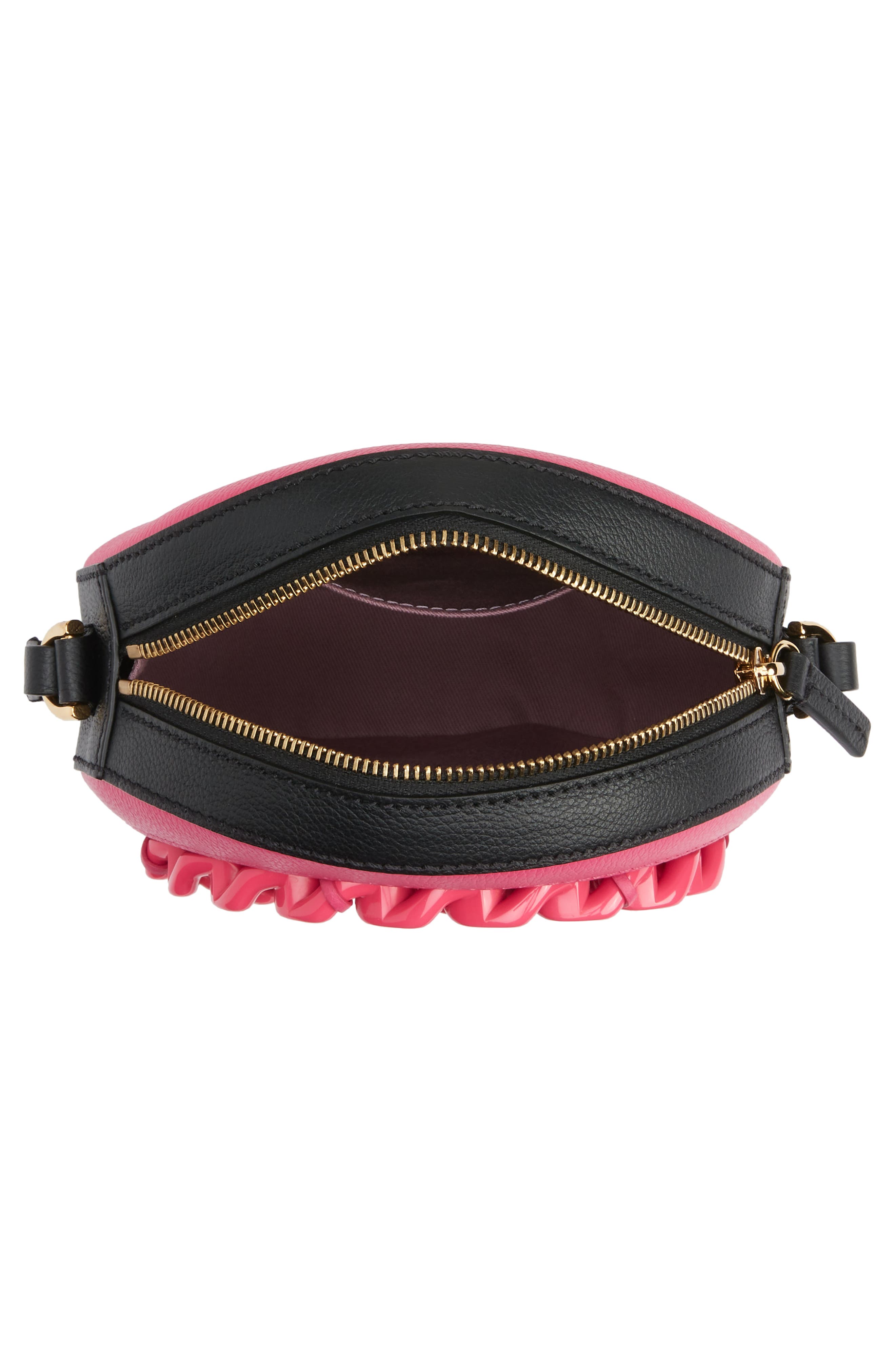 Medusa Chain Round Crossbody Camera Bag, Alternate, color, FUXIA BLACK-VERSACE GOLD