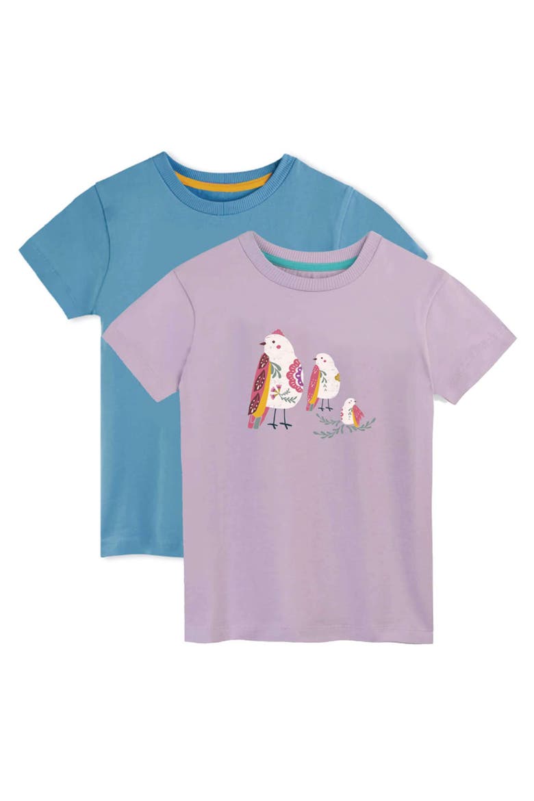 Organic Cotton Girls Short Sleeve Graphic T-Shirt 2-pack, Main, color, Bird Song