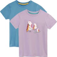Mightly Organic Cotton Girls Short Sleeve Graphic T-Shirt 2-pack