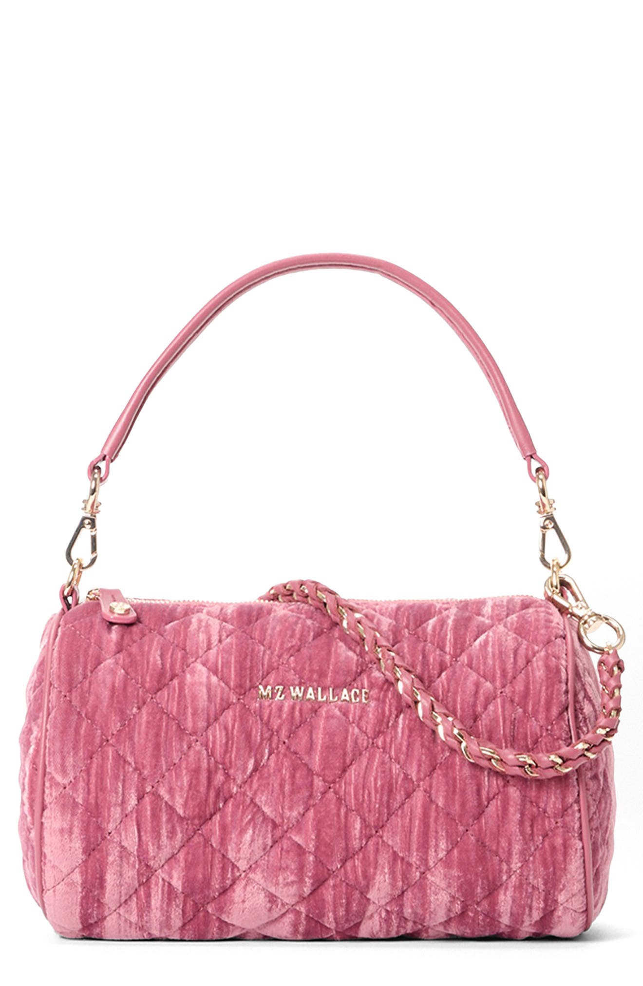 MZ Wallace Crosby Quilted Velvet Barrel Crossbody Bag | Nordstrom