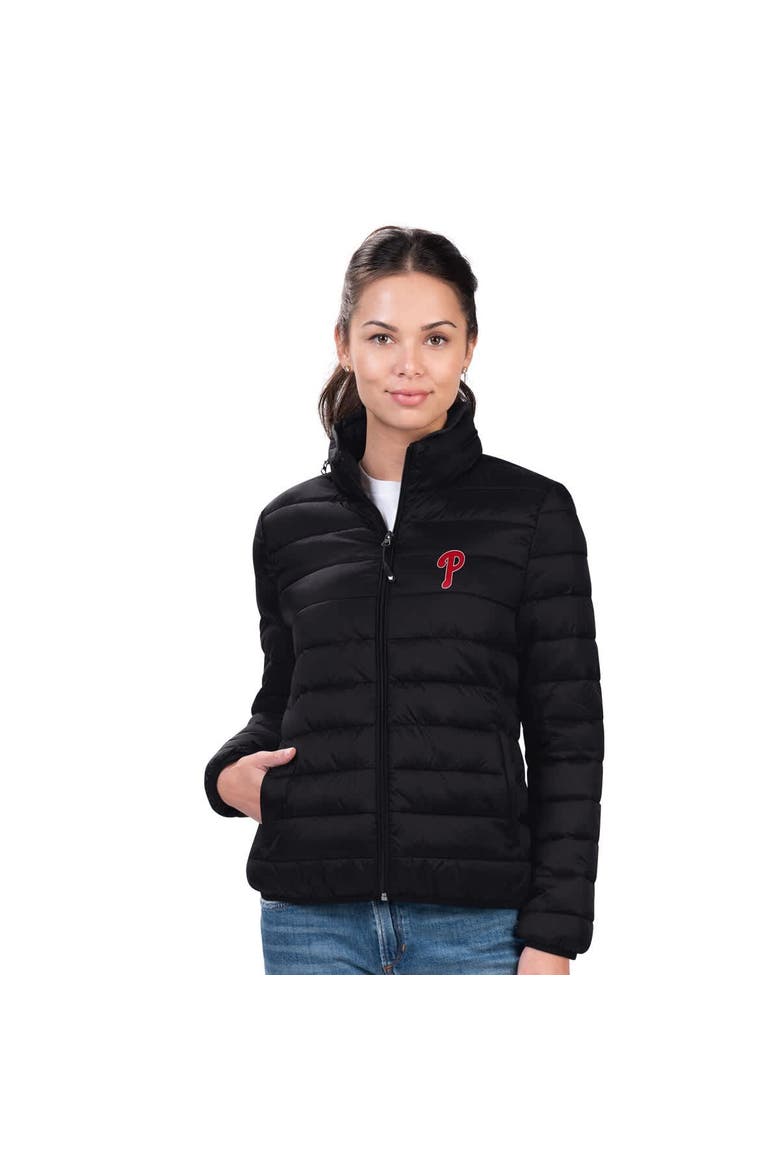 Women's G-III 4Her by Carl Banks  Black Philadelphia Phillies Pillow Full-Zip Jacket, Alternate, color, Black