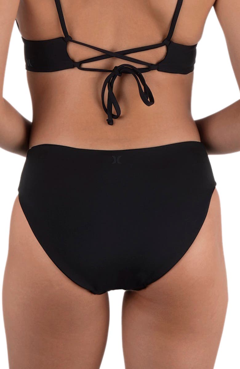 Hurley Solid Bikini Bottoms, Alternate, color, Black