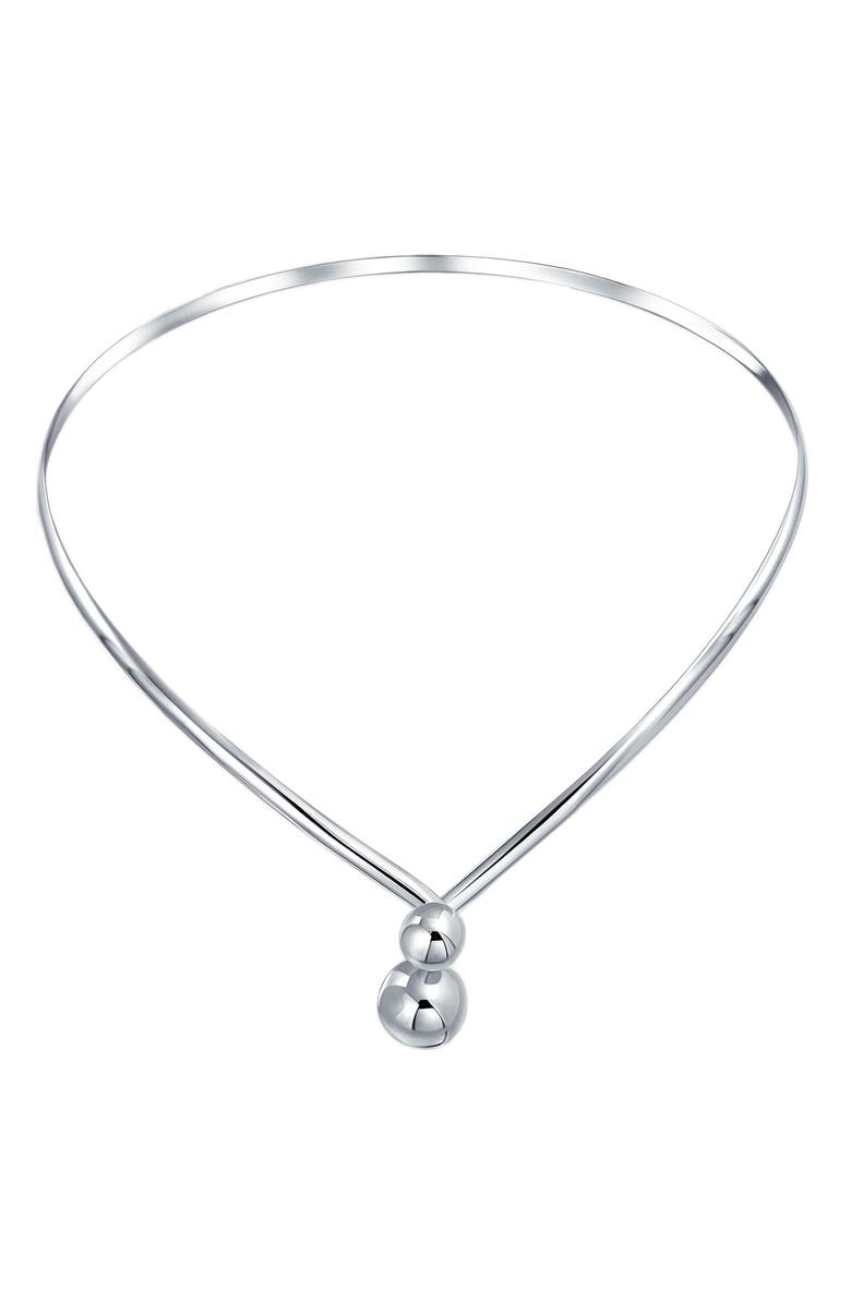 BLING JEWELRY Sterling Silver Interlocking V-Shape Choker, Main, color, 