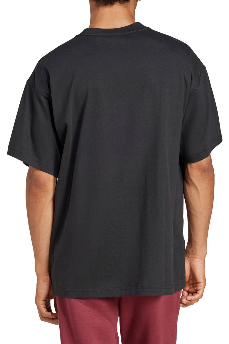 Trefoil Essentials Oversize Cotton T-Shirt, Alternate, color, BLACK