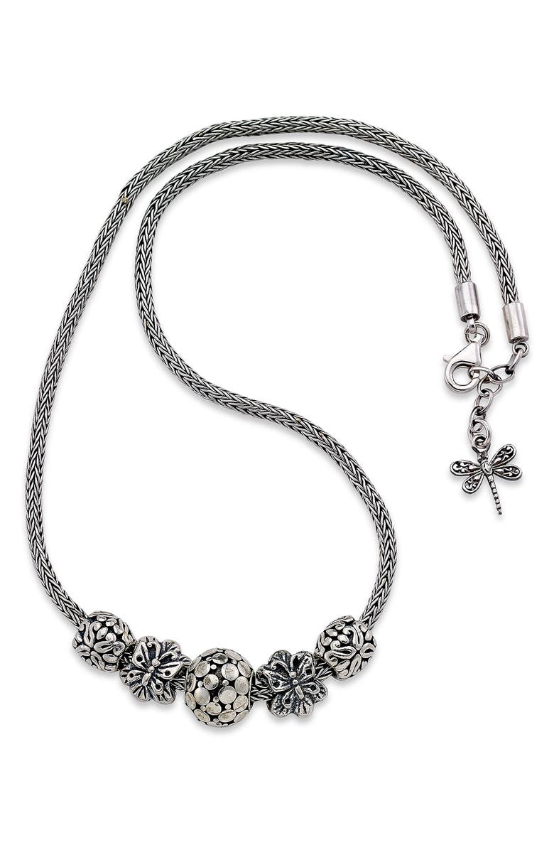 SAMUEL B. Sterling Silver Charm Bead Necklace, Main, color, 