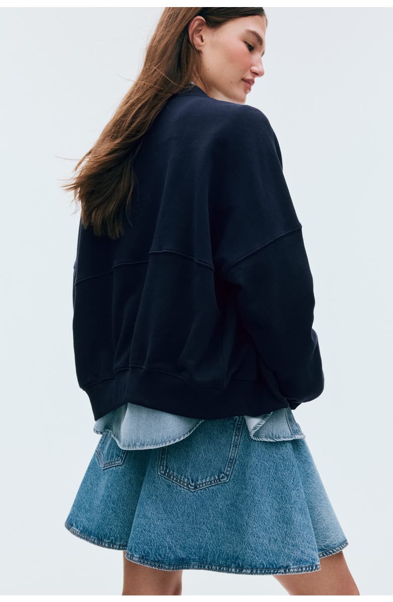 H&M Bomber Jacket, Alternate, color, Navy Blue
