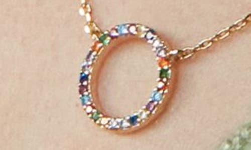 Estella Bartlett Cubic Zirconia Circle Pendant Necklace In Gold