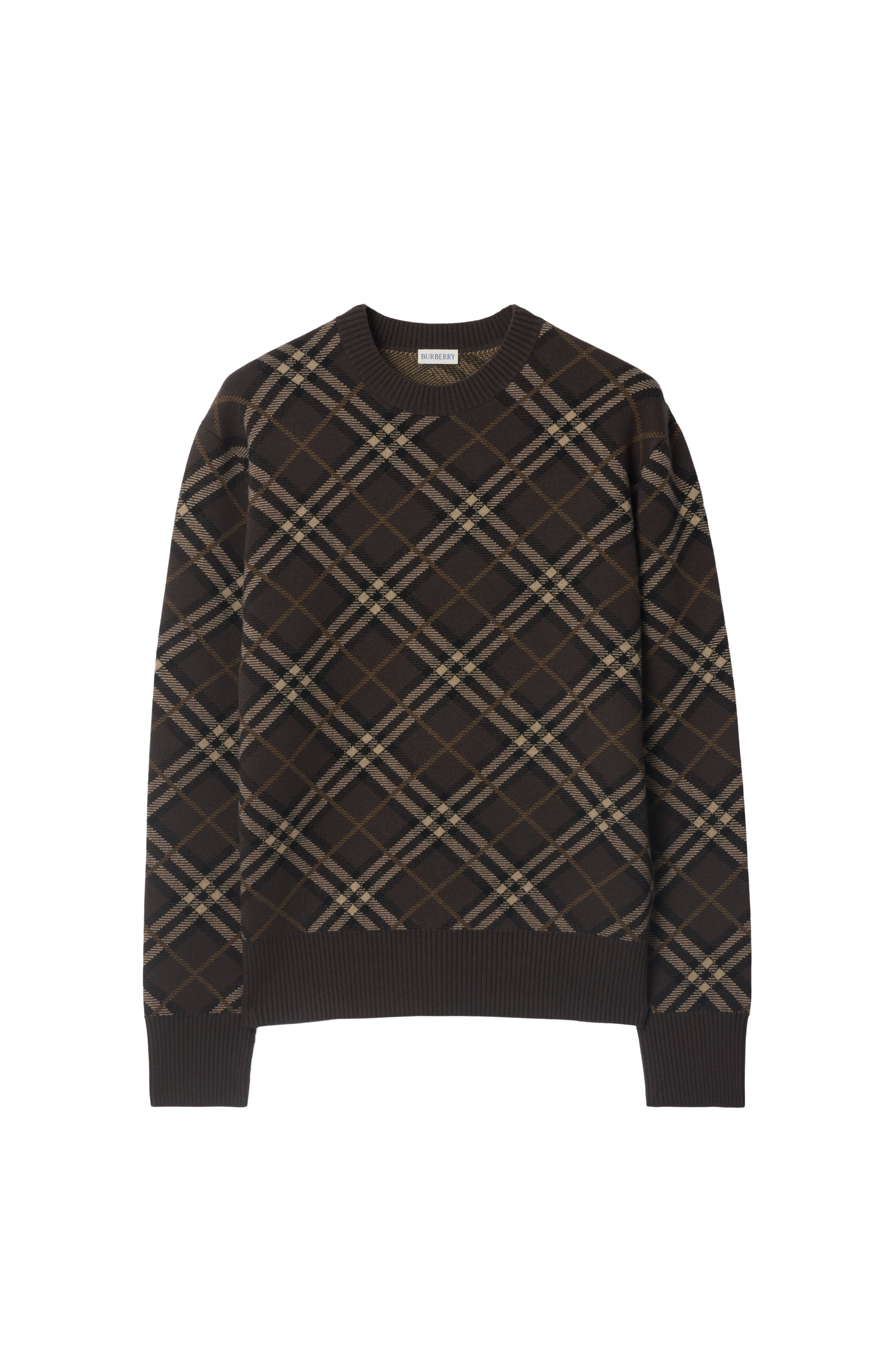 Check Wool Cashmere Blend Sweater - image 2