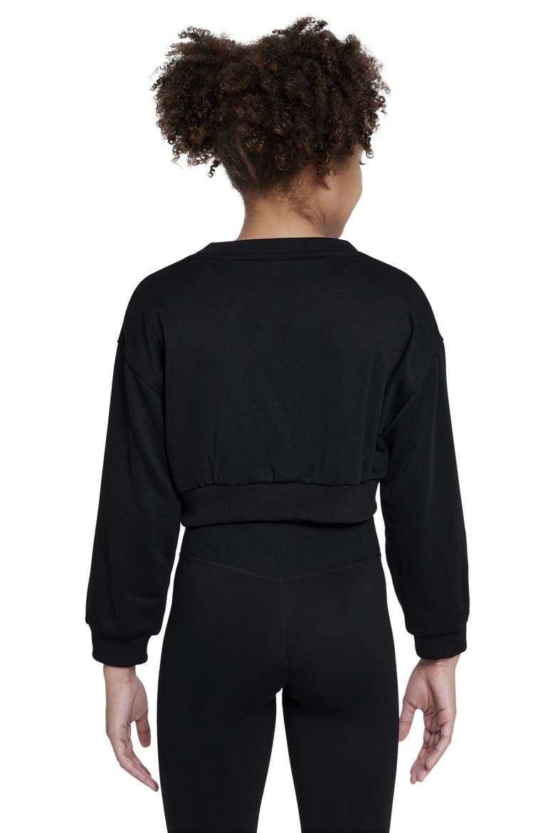 Kids' Dri-FIT Yoga Training Crop Top, Alternate, color, BLACK