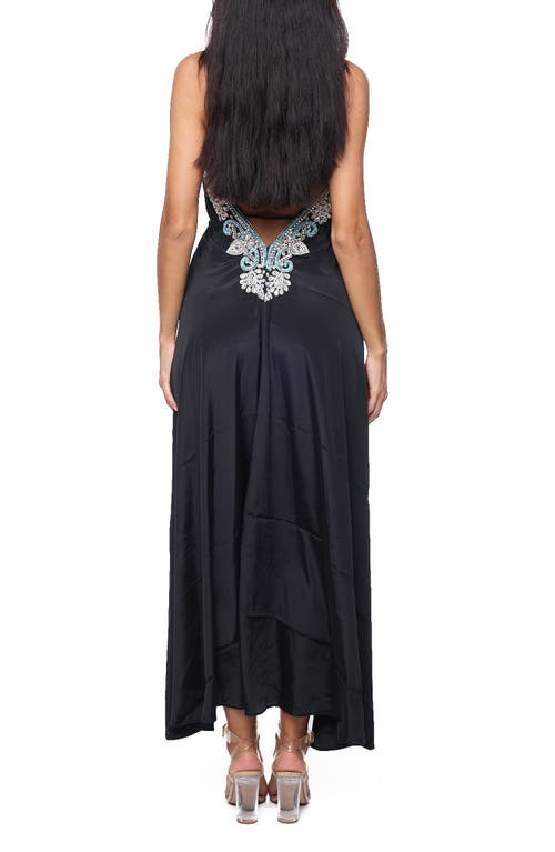 Ranee's Women's Embellished Halter Maxi Dress In Black