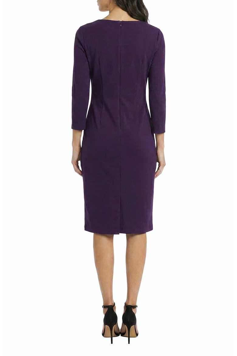 Scuba Knit Sheath Dress, Alternate, color, LUXE PLUM