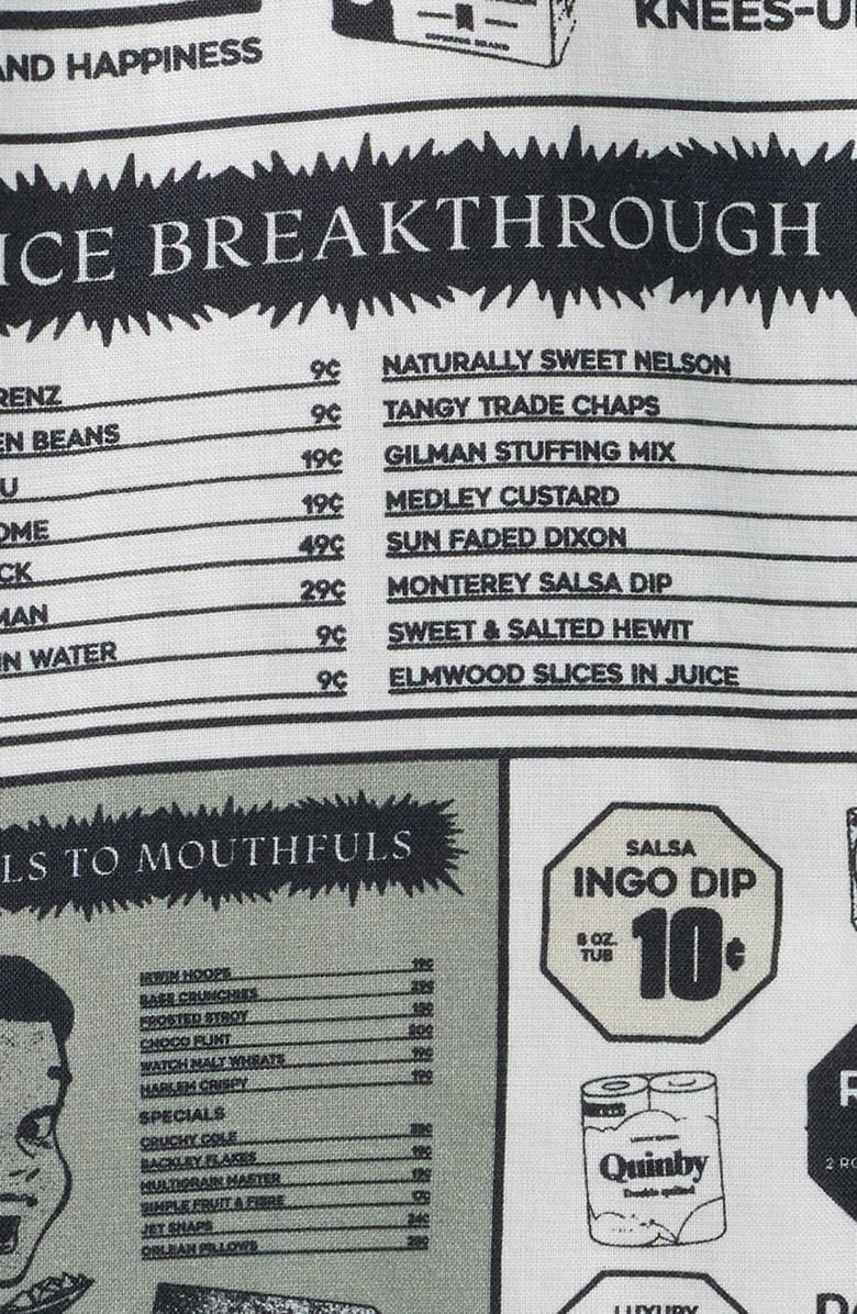 Carhartt Work In Progress Catalogue Newspaper Print Cotton & Linen Camp Shirt, Alternate, color, Catalogue Print Neutral