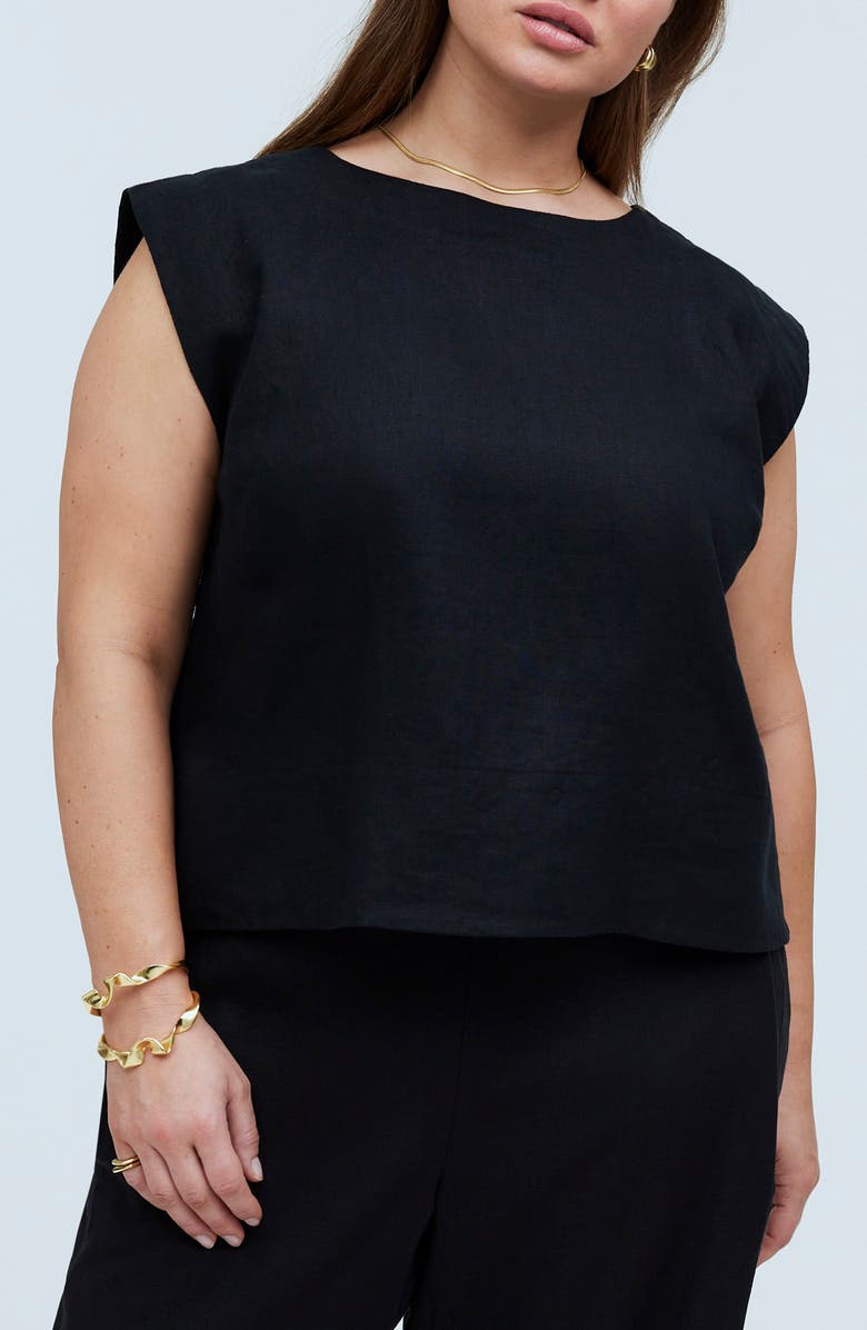 Madewell Bateau Neck Linen Top, Main, color, 