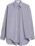 Michael Kors Collection Wedge Oversize Pinstripe Button-Up Shirt
