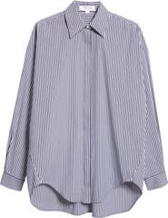 Michael Kors Collection Wedge Oversize Pinstripe Button-Up Shirt