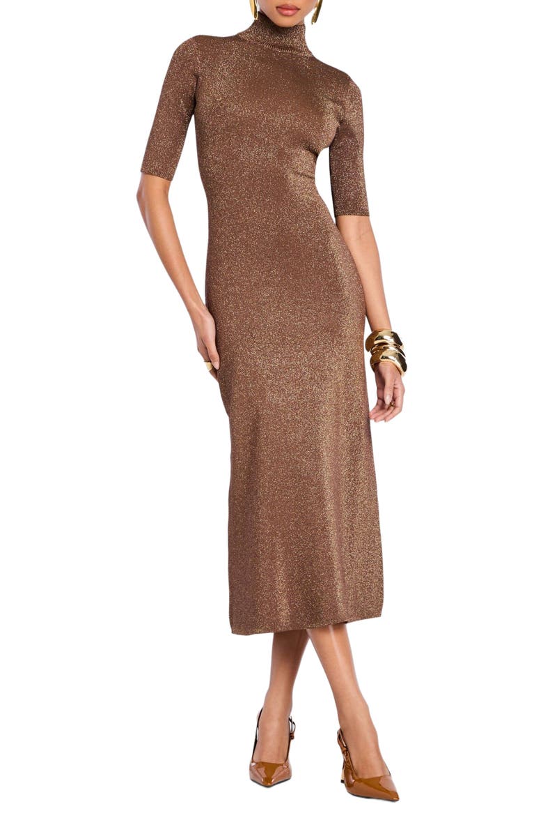 Retrofête Maribel Metallic Knit Dress, Main, color, 