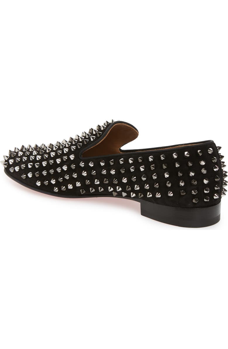 Christian Louboutin Rollerboy Spike Smoking Slipper, Alternate, color,