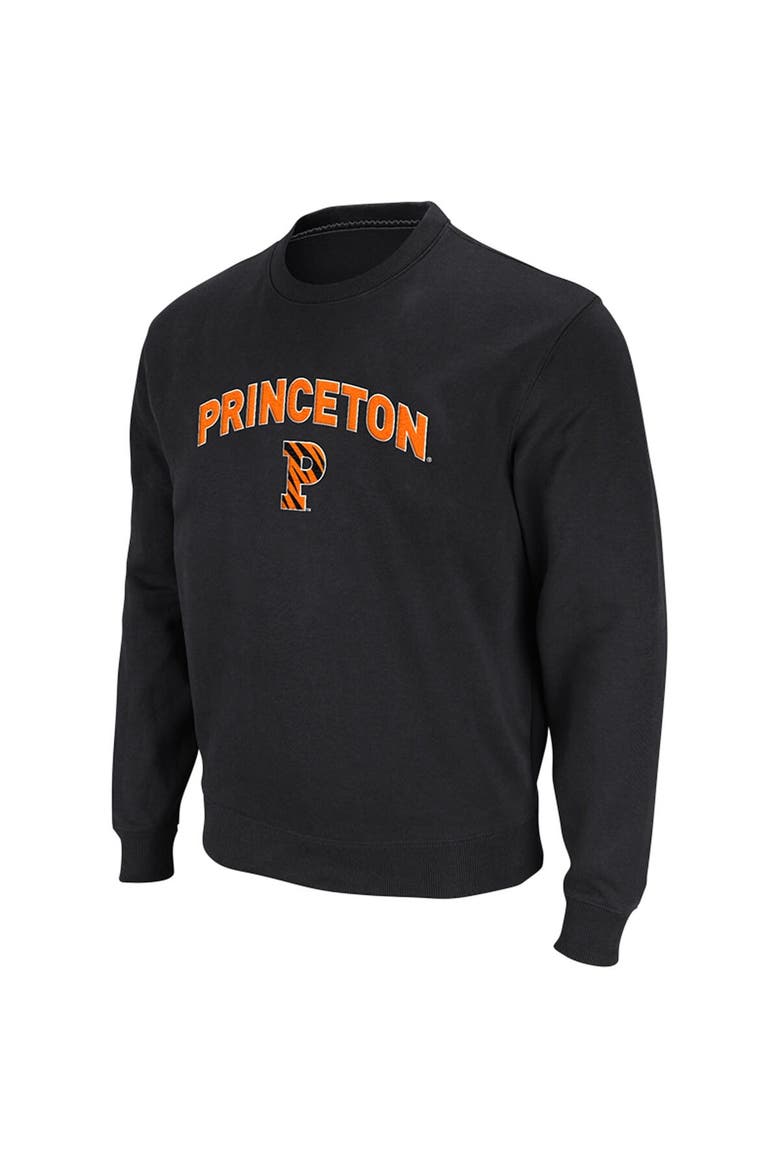Men's Colosseum Black Princeton Tigers Arch & Logo Tackle Twill Pullover Sweatshirt, Alternate, color, Black