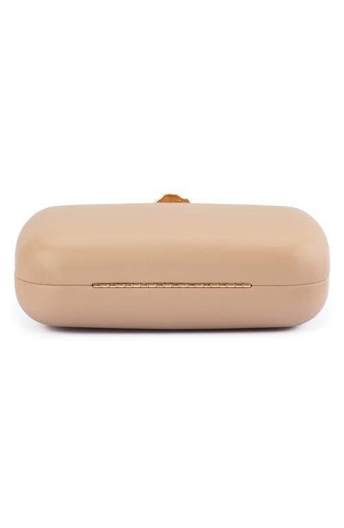 Olga Berg Adele Orchid Lock Frame Clutch In Natural