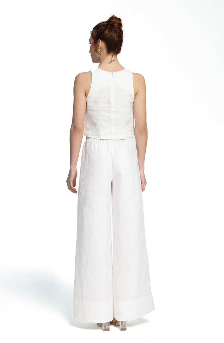 Monlicia Ciel 100% Linen Pant, Alternate, color, White