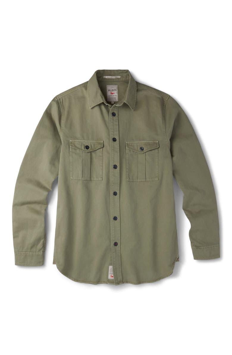 Aubin Cole Long Sleeve Twill Overshirt, Alternate, color, Pale Khaki