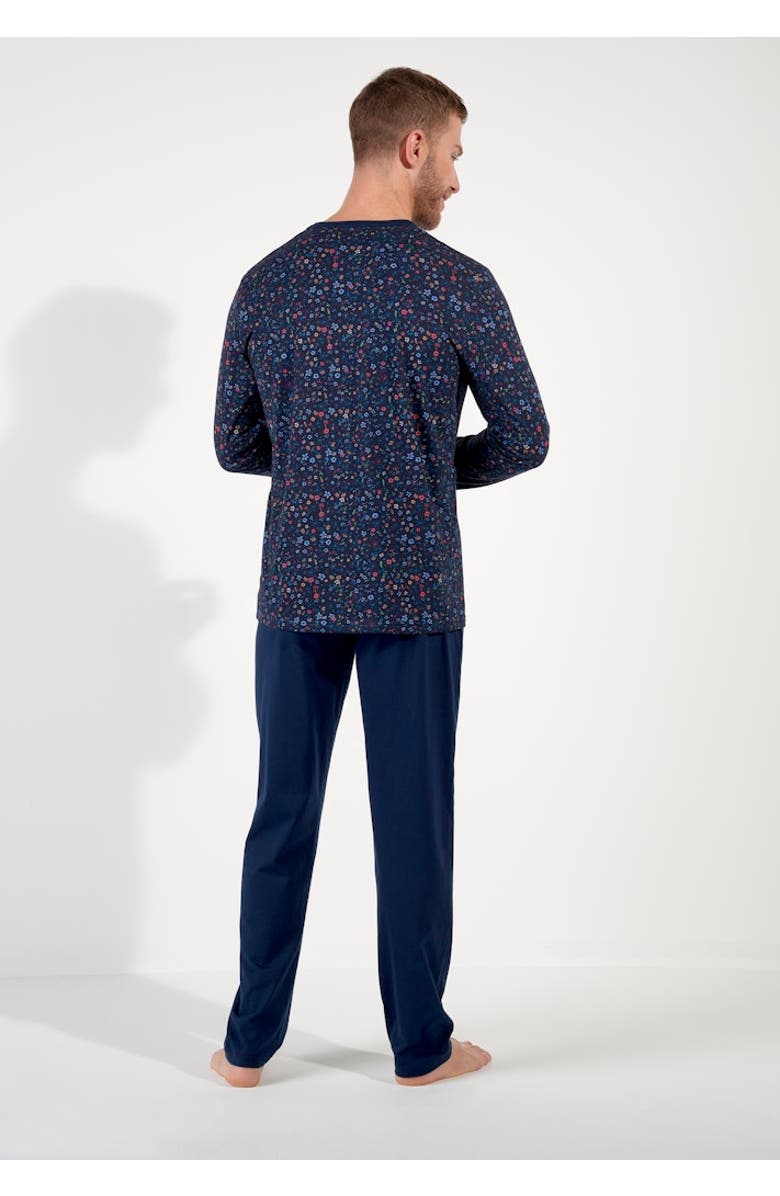 HOM Broceliande Long Pajama Set, Alternate, color, Navy Print