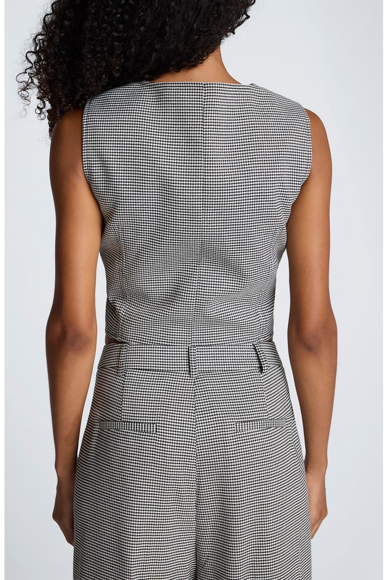 Herringbone Fitted Vest, Alternate, color, OYSTER/ BLACK