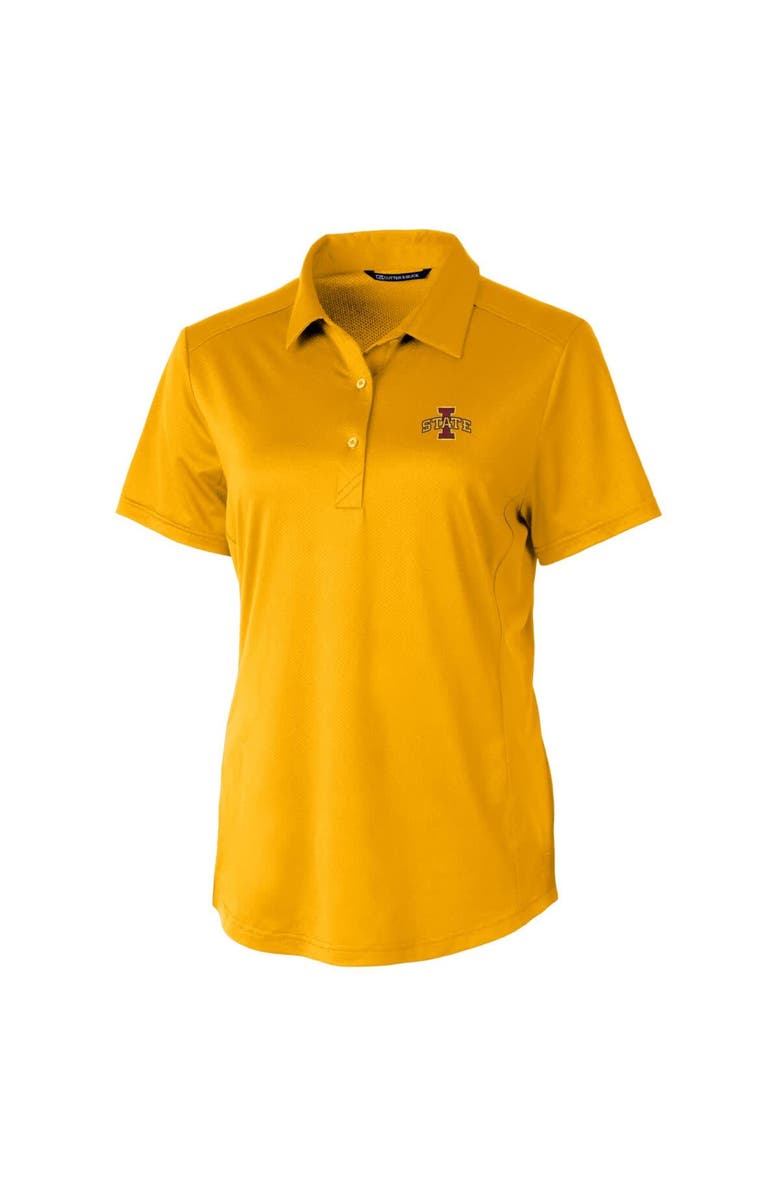 Cutter & Buck Women's Cutter & Buck Gold Iowa State Cyclones Prospect Textured Stretch Polo, Alternate, color, Gold