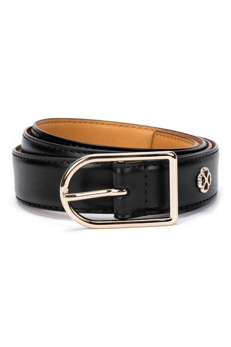 leather belt, Main, color, BLACK